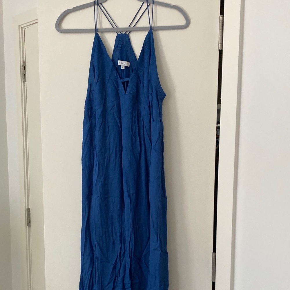 Blue silk midi dress.  Fully lined.